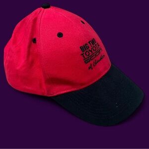 Vintage Red and Black Toyota hat with adjustable back